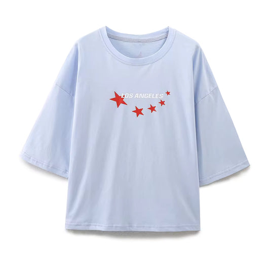 Versatile Casual Simple Printed T-shirt Tops