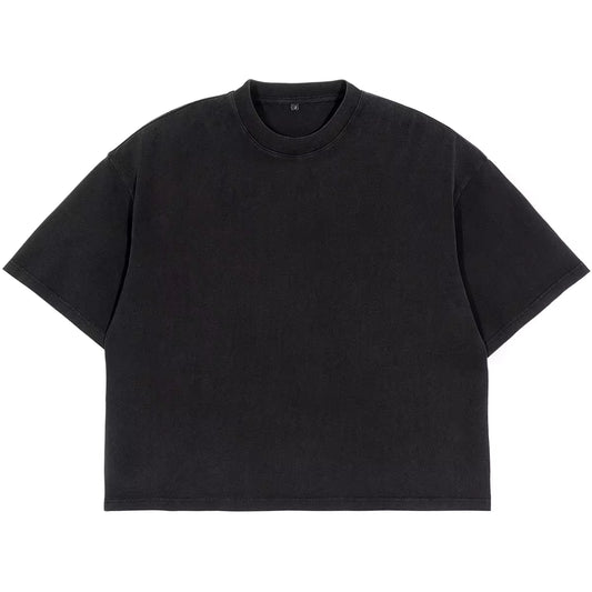 Cotton Acid Wash Cropped T-Shirt
