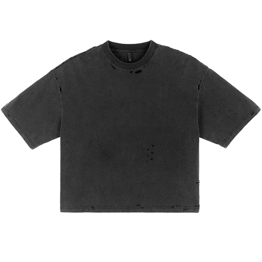 Acid Washed Cotton Cropped T-Shirt