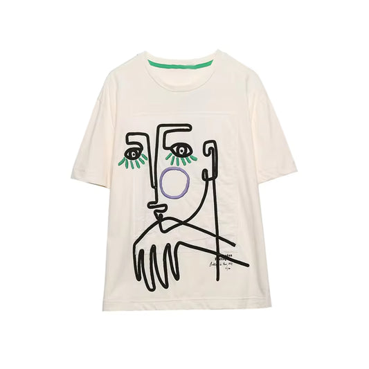 Round Neck Short Sleeved T-shirt Top